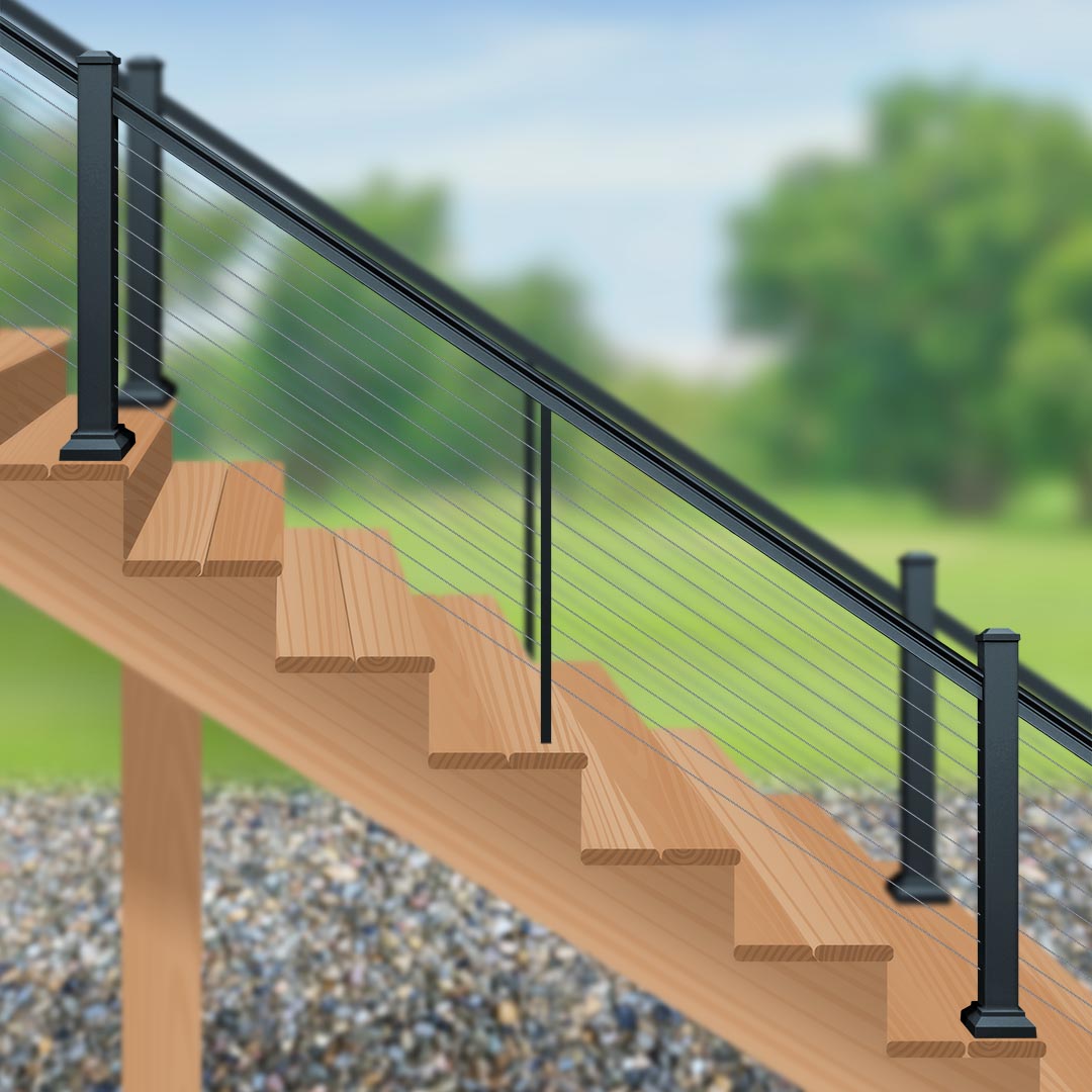 Buy Victorian 8′ Cable Rail Stair Top Rail Kit